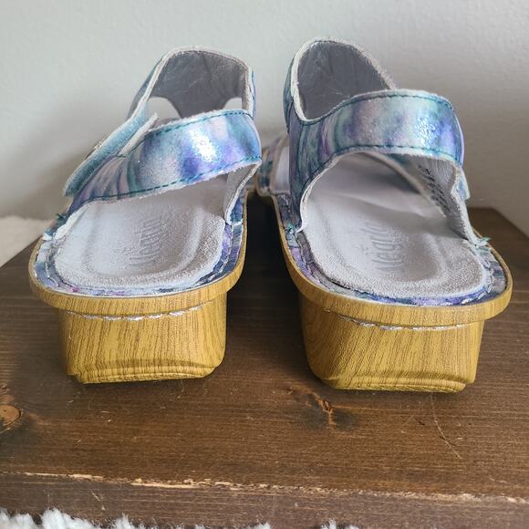 Alegria Kendra 298 Butterfly Tie-Dye Blue Leather Strappy Sandals Size 38 - Picture 3 of 12